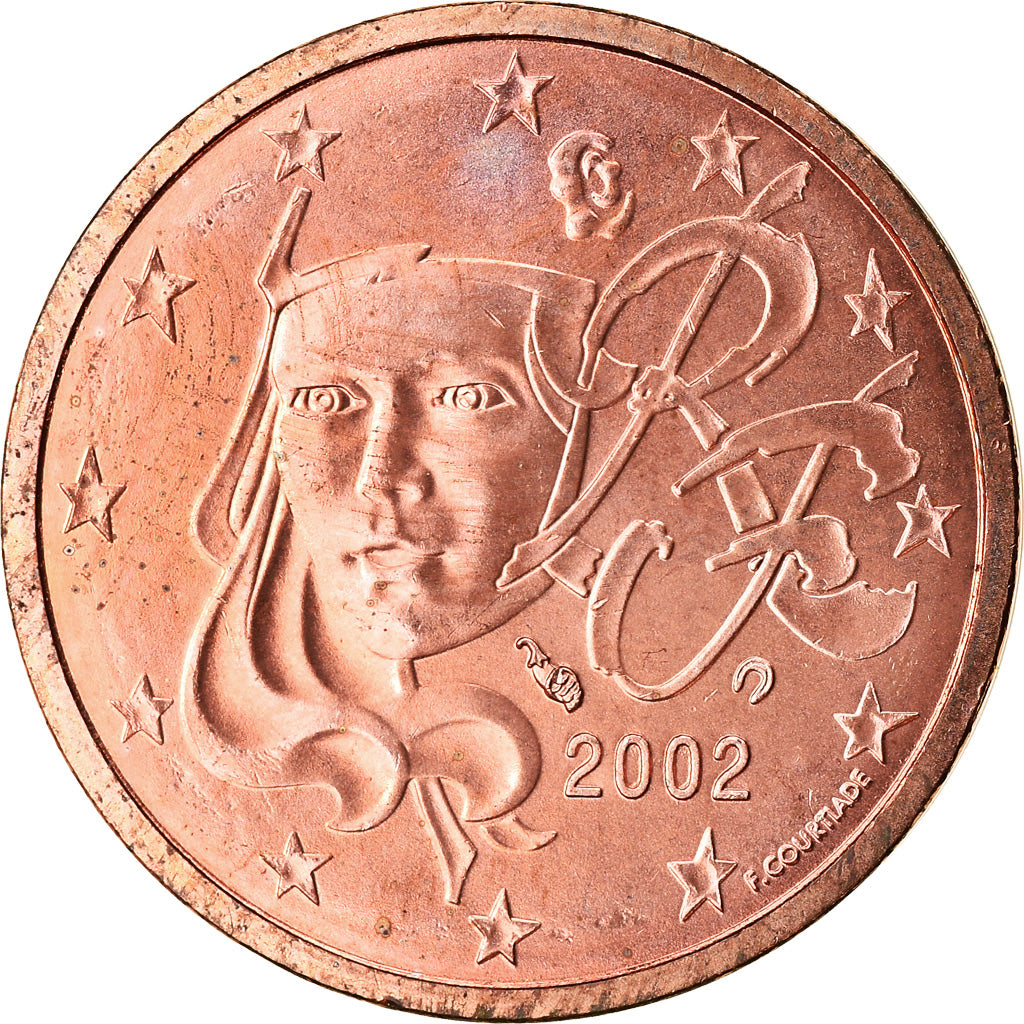 Francia, 2 Euro Cent, 2002, FDC, Acciaio placcato rame, KM:1283