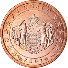 Monaco, Euro Cent, 2001, SPL, Acciaio placcato rame, KM:167