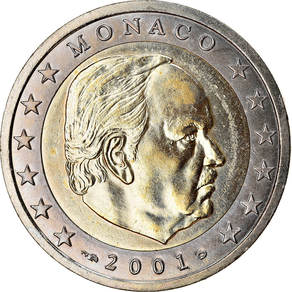 Mónaco, 2 Euro, 2001, SC, Bimetálico, KM:186