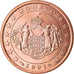 Monaco, 5 Euro Cent, 2001, MS(63), Miedź platerowana stalą, KM:169