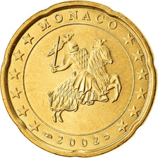Monaco, 20 Euro Cent, 2002, UNC-, Tin, KM:171
