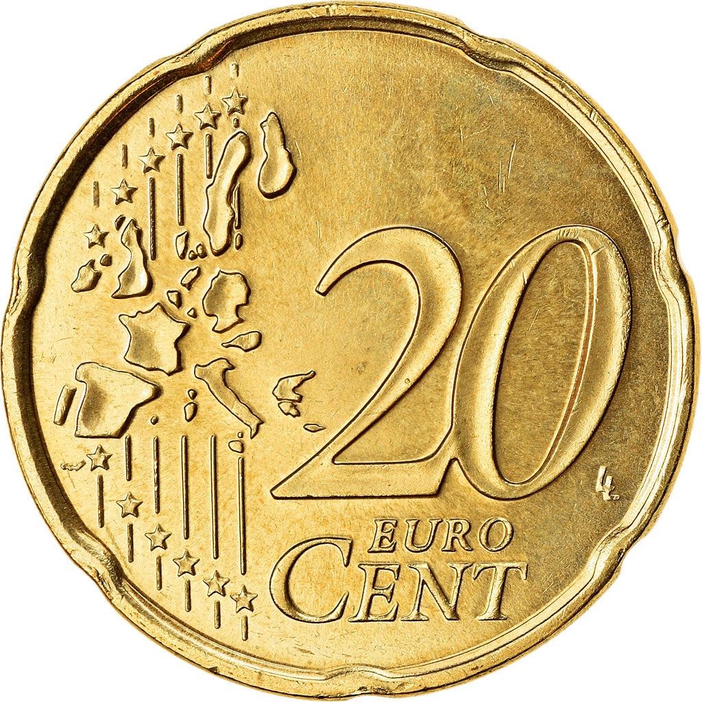 Monaco, 20 Euro Cent, 2002, UNC-, Tin, KM:171