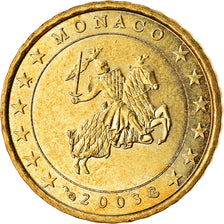Monaco, 10 Euro Cent, 2003, UNZ, Messing, KM:170