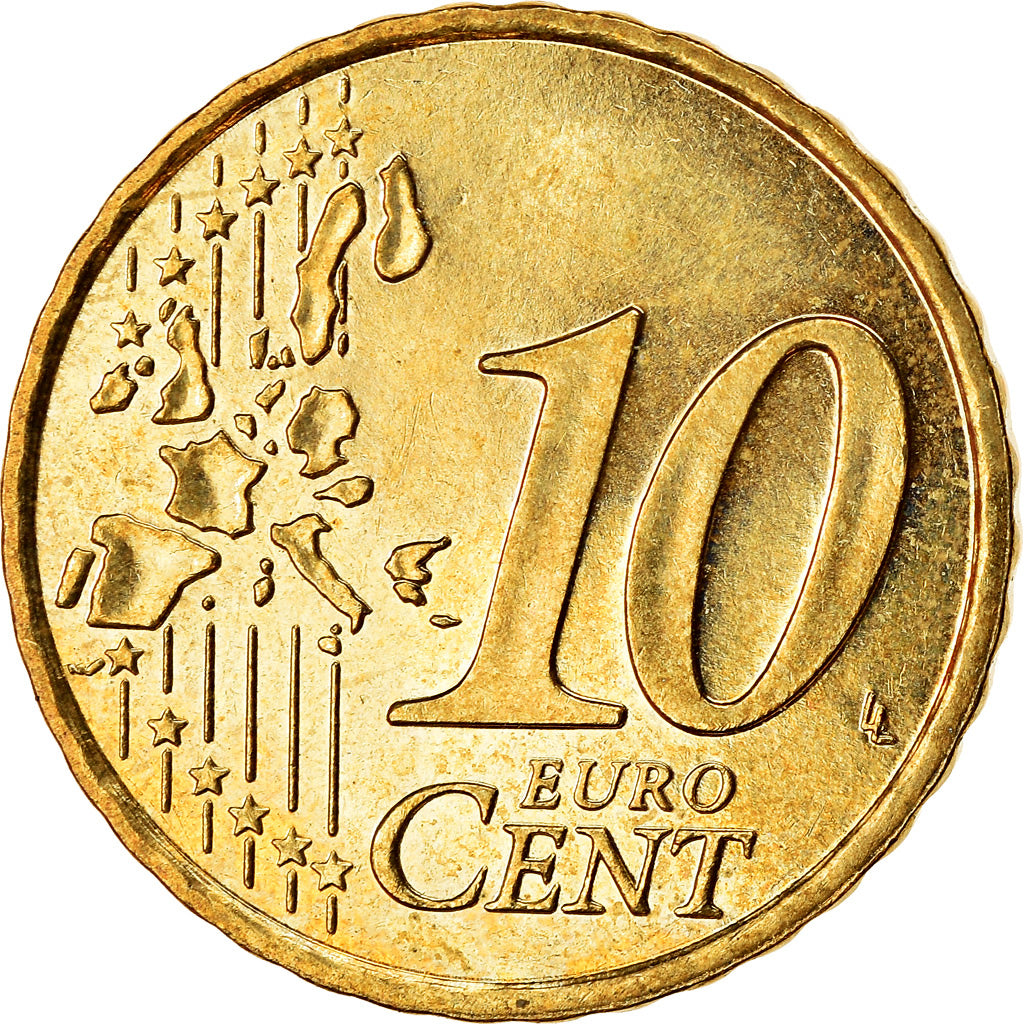Monaco, 10 Euro Cent, 2003, UNZ, Messing, KM:170