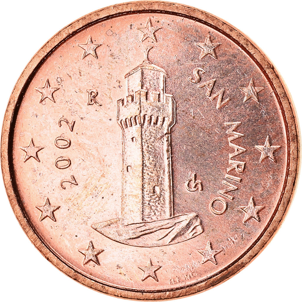 San Marino, Euro Cent, 2002, STGL, Copper Plated Steel, KM:440
