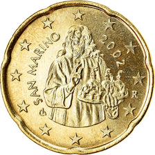 San Marino, 20 Euro Cent, 2002, MS(65-70), Brass, KM:444