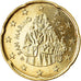 San Marino, 20 Euro Cent, 2002, MS(65-70), Brass, KM:444