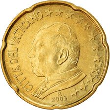 VATICAN CITY, 20 Euro Cent, 2003, MS(65-70), Brass, KM:345