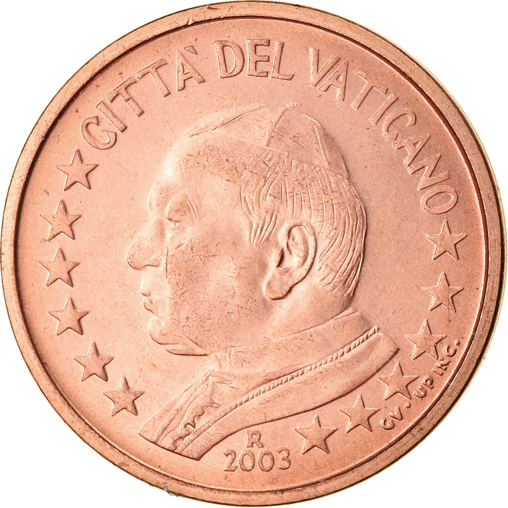 Vatikanstadt, 2 Euro Cent, 2003, STGL, Copper Plated Steel, KM:342
