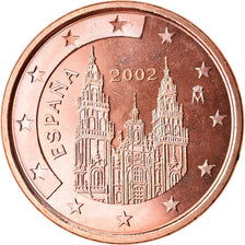 España, 5 Euro Cent, 2002, FDC, Cobre chapado en acero, KM:1042