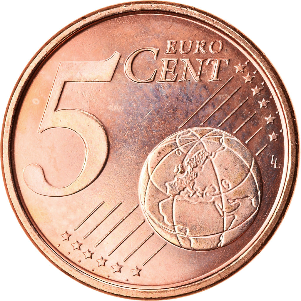 Spagna, 5 Euro Cent, 2002, FDC, Acciaio placcato rame, KM:1042