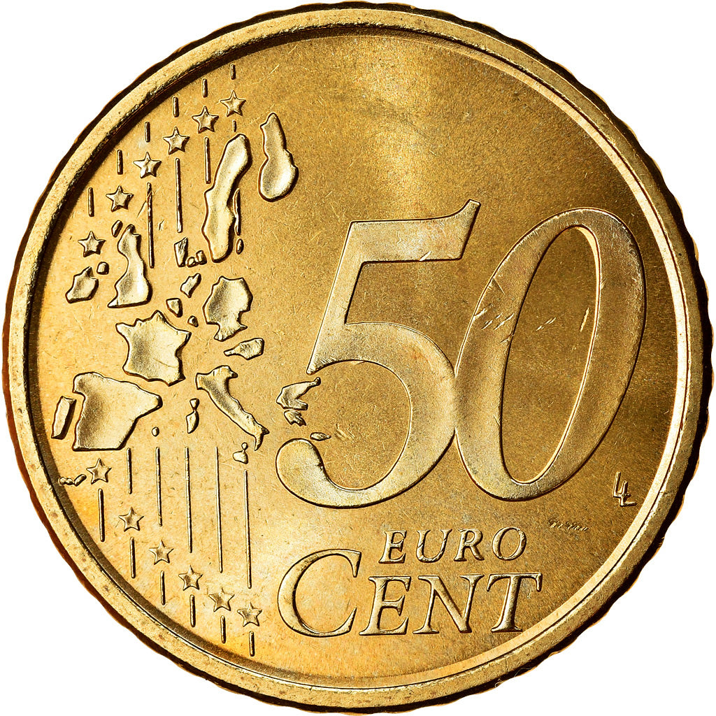 Spagna, 50 Euro Cent, 2002, FDC, Ottone, KM:1045