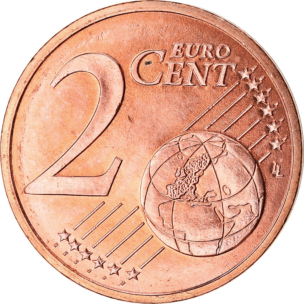 France, 2 Euro Cent, 2002, MS(65-70), Copper Plated Steel, KM:1283