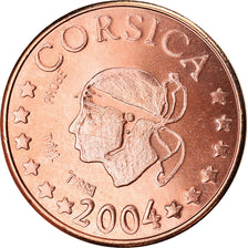 France, 2 Euro Cent, Corse, 2004, unofficial private coin, MS(63), Copper Plated