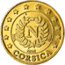 França, 10 Euro Cent, Corse, 2004, unofficial private coin, MS(63), Latão