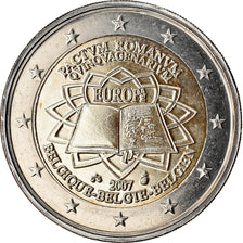 Belgium, 2 Euro, Traité de Rome 50 ans, 2007, MS(64), Bi-Metallic, KM:247