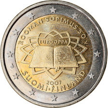 Finlândia, 2 Euro, Traité de Rome 50 ans, 2007, AU(55-58), Bimetálico, KM:138
