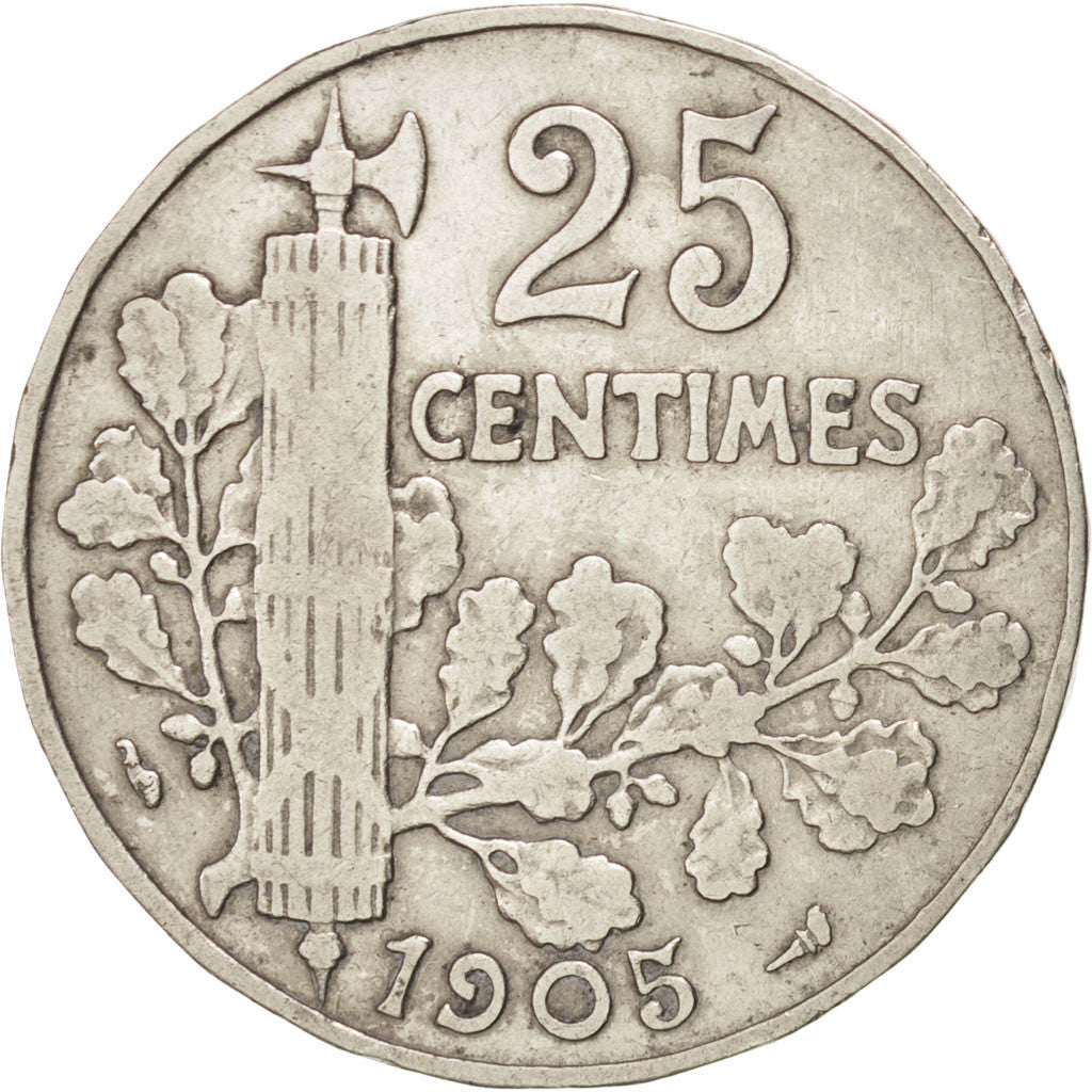 Troisième République, 25 Centimes Patey 1905, KM 856