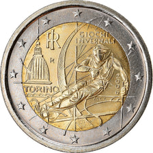 Itália, 2 Euro, Torino Winter Olympics, 2006, MS(63), Bimetálico, KM:246