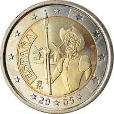 Espanha, 2 Euro, Don Quichotte, 2005, EF(40-45), Bimetálico, KM:1063