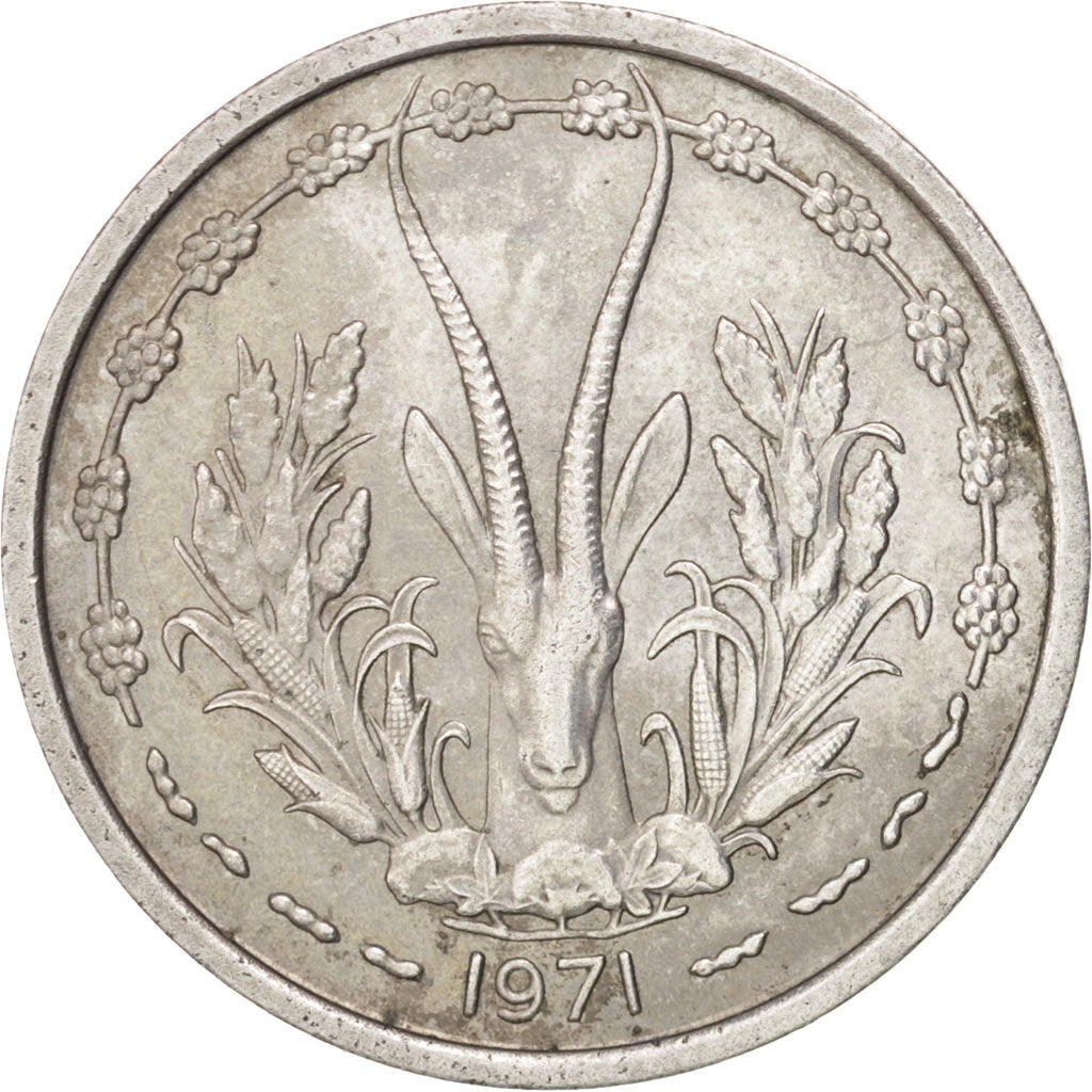 WEST AFRICAN STATES, Franc, 1971, KM #3.1, EF(40-45), Aluminum, 23, 1.30