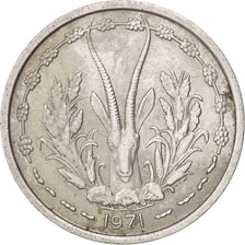 WEST AFRICAN STATES, Franc, 1971, KM #3.1, EF(40-45), Aluminum, 23, 1.30