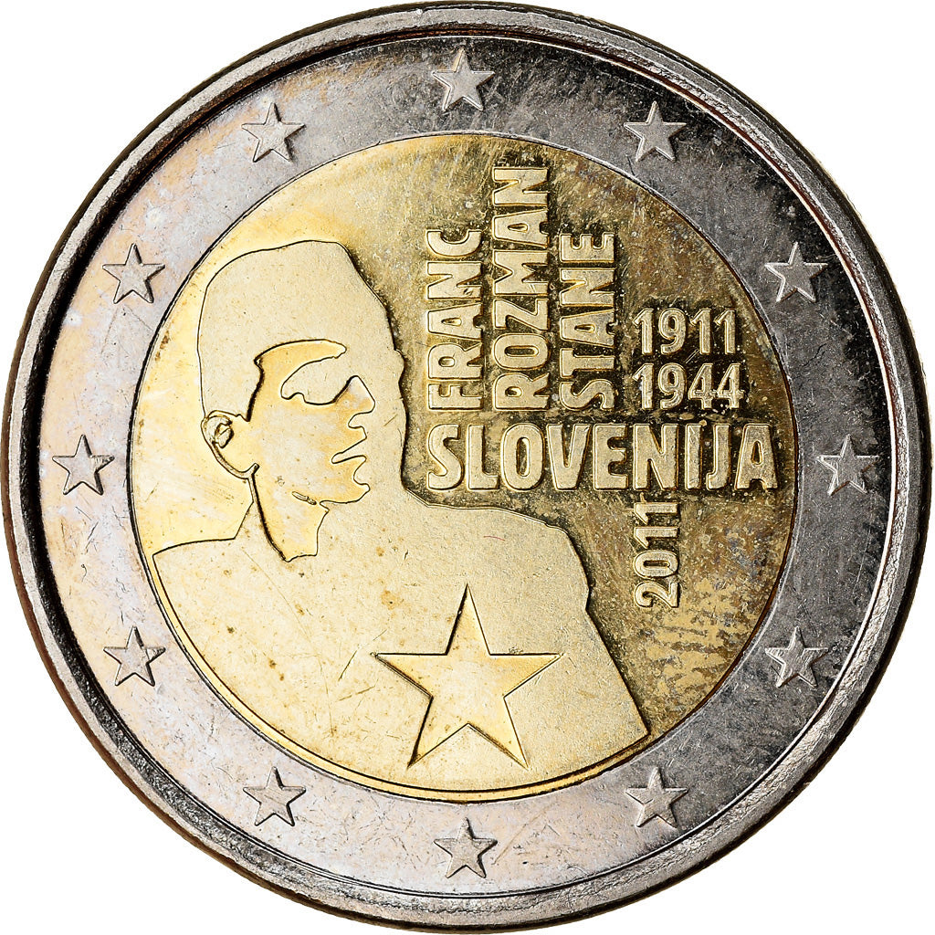 Slovenia, 2 Euro, Franc Rozman-Stane, 2011, SPL-, Bi-metallico, KM:100