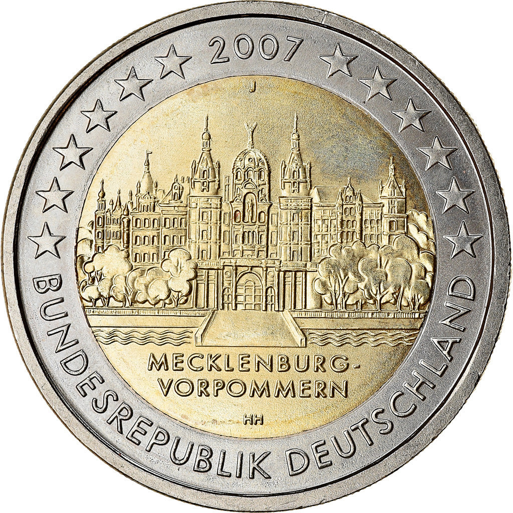 Niemcy - RFN, 2 Euro, 2007, AU(55-58), Bimetaliczny, KM:260