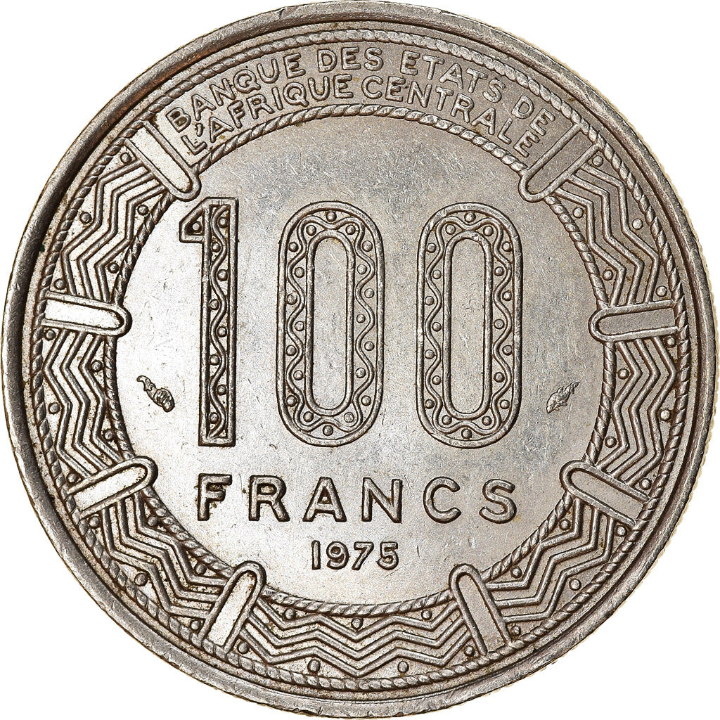 Moneta, Gabon, 100 Francs, 1975, Paris, AU(55-58), Nikiel, KM:13