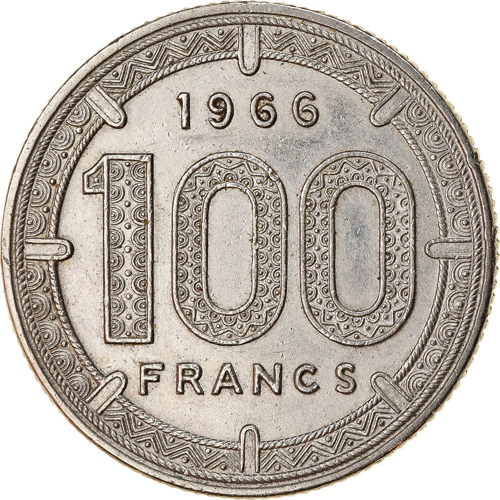 Monnaie, États de l'Afrique équatoriale, 100 Francs, 1966, Paris, TTB, Nickel