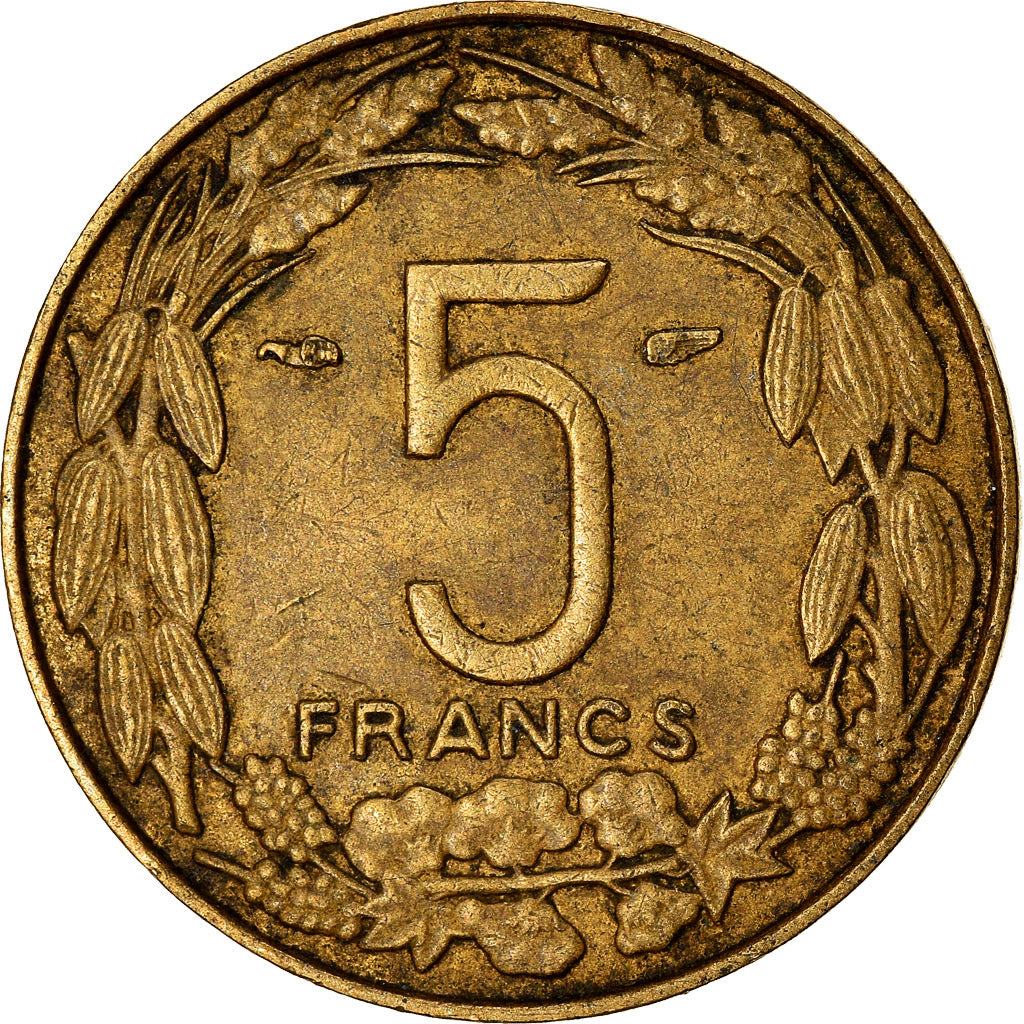 Monnaie, Cameroun, 5 Francs, 1958, TTB, Aluminum-Bronze, KM:10