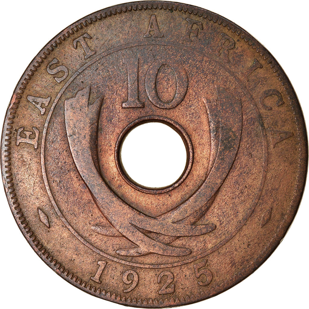 Coin, EAST AFRICA, George V, 10 Cents, 1925, VF(30-35), Bronze, KM:19