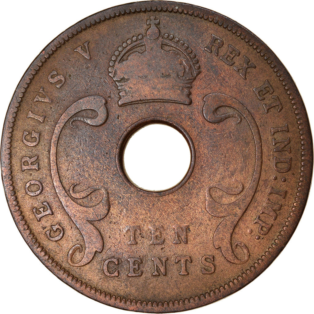 Coin, EAST AFRICA, George V, 10 Cents, 1925, VF(30-35), Bronze, KM:19