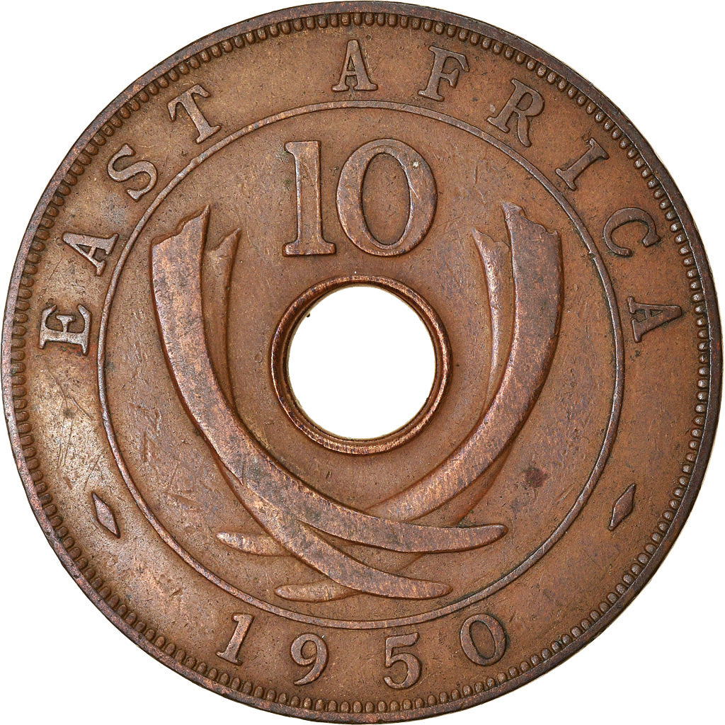 Monnaie, EAST AFRICA, George VI, 10 Cents, 1950, TTB, Bronze, KM:34