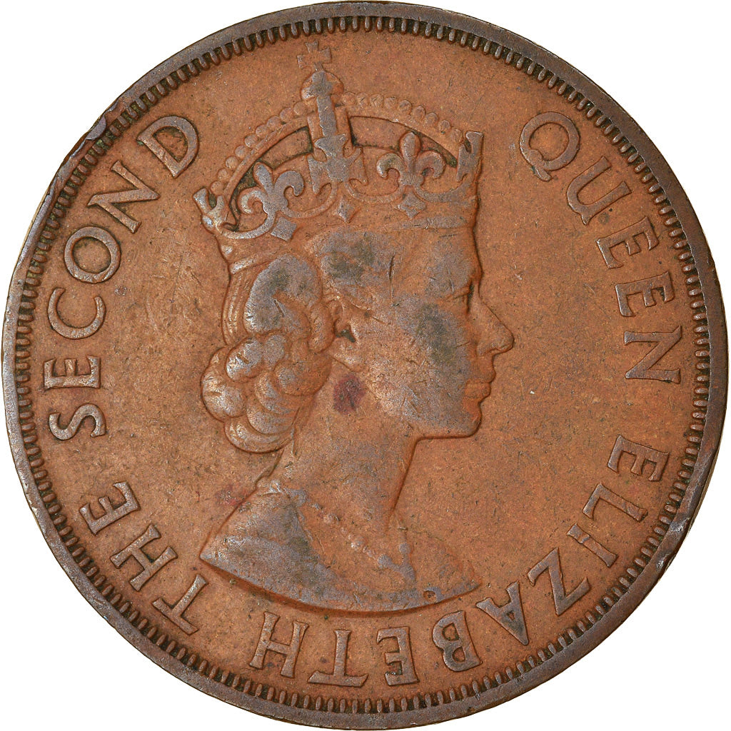 Monnaie, Etats des caraibes orientales, Elizabeth II, 2 Cents, 1957, TB+