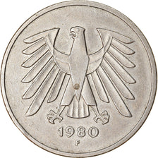 Moneta, GERMANIA - REPUBBLICA FEDERALE, 5 Mark, 1980, Stuttgart, BB, Nichel
