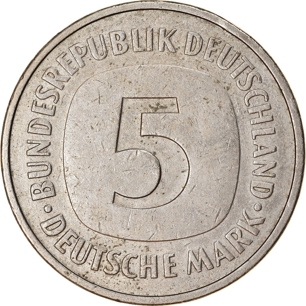 Moneta, GERMANIA - REPUBBLICA FEDERALE, 5 Mark, 1980, Stuttgart, BB, Nichel