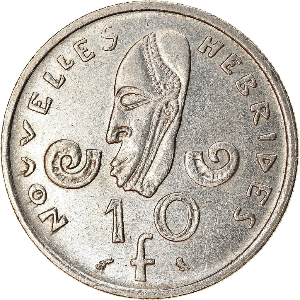 Moneta, Nuove Ebridi, 10 Francs, 1967, Paris, BB, Nichel, KM:2.1