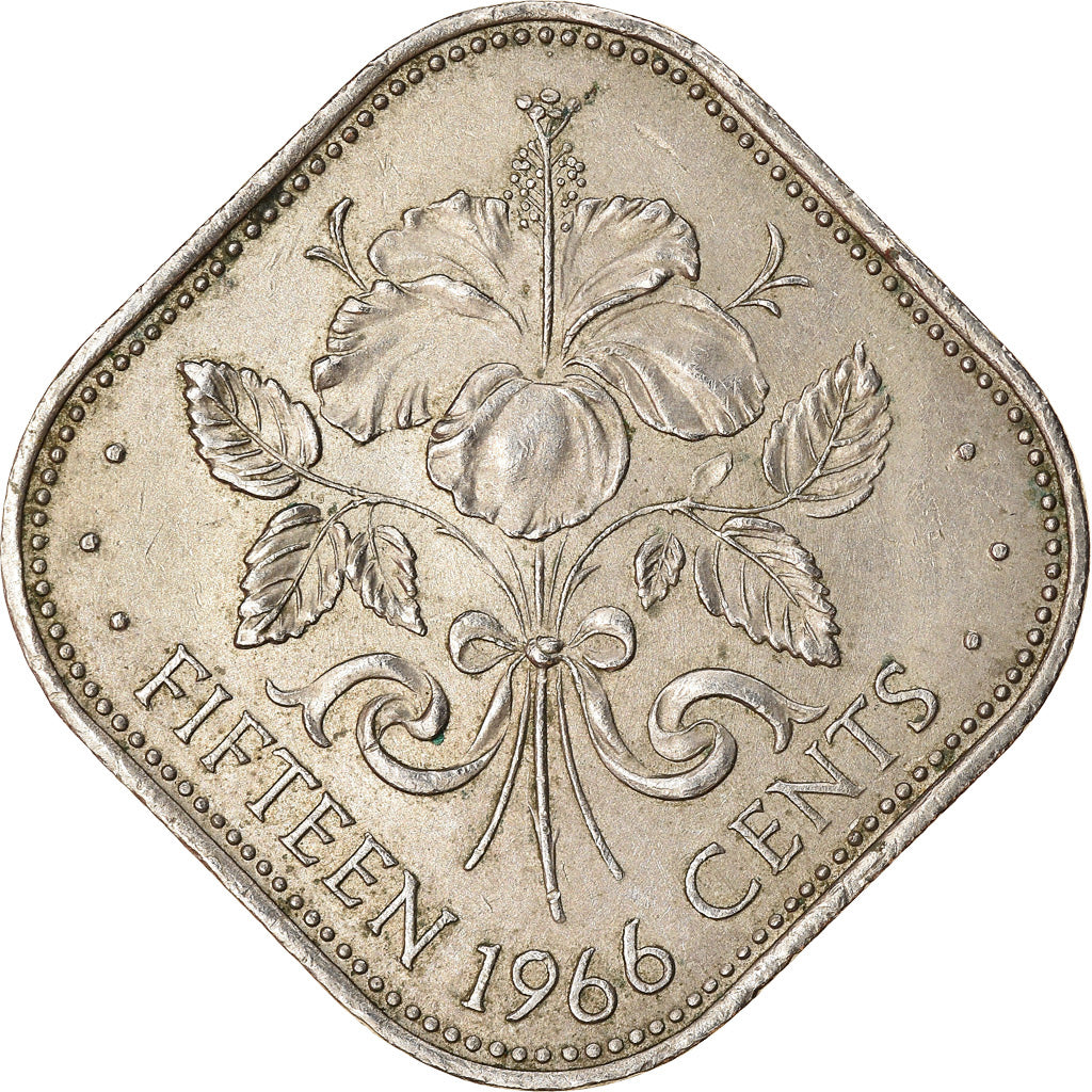 Monnaie, Bahamas, Elizabeth II, 15 Cents, 1966, TTB, Copper-nickel, KM:5
