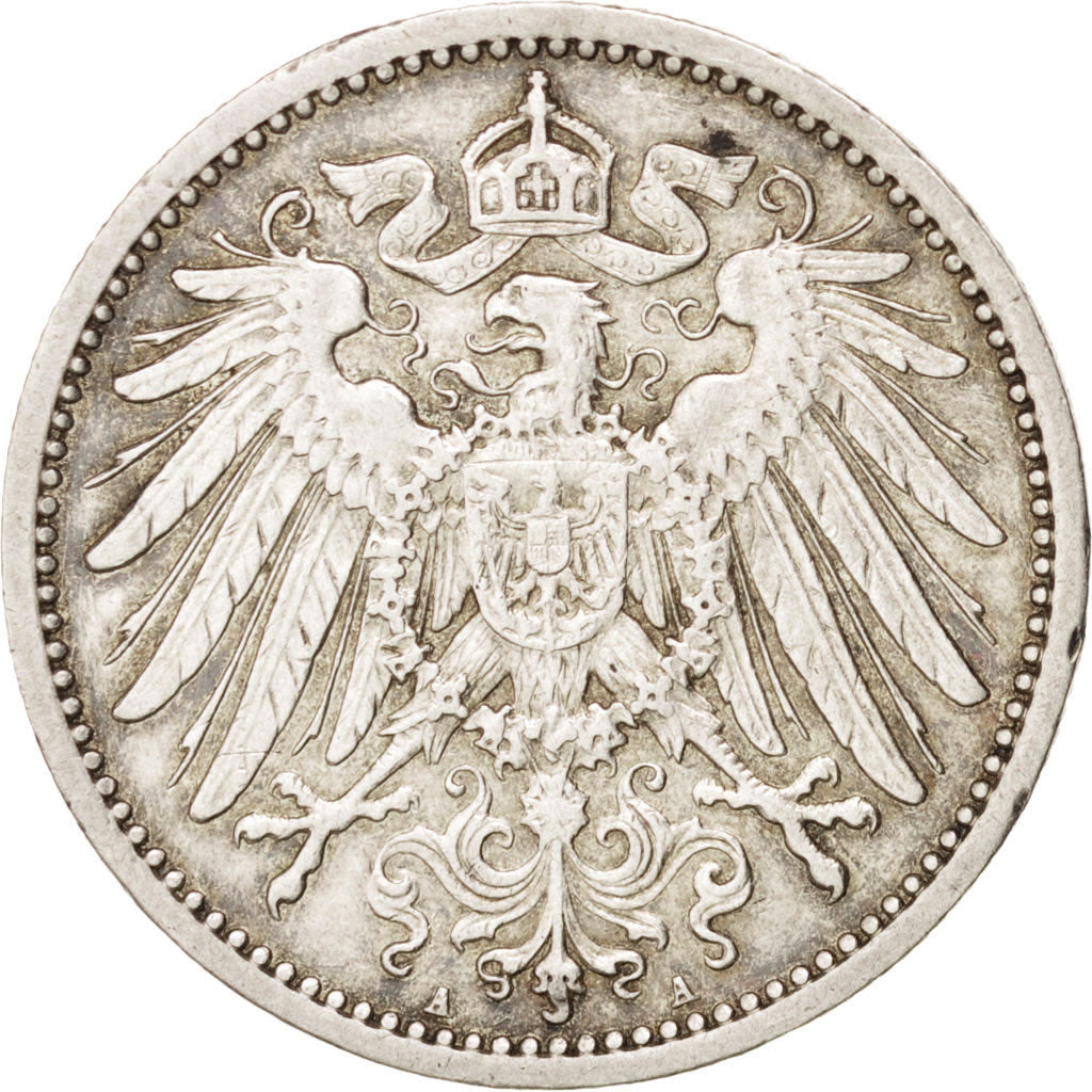 GERMANY - EMPIRE, Mark, 1914, Berlin, KM #14, AU(50-53), Silver, 24, 5.54