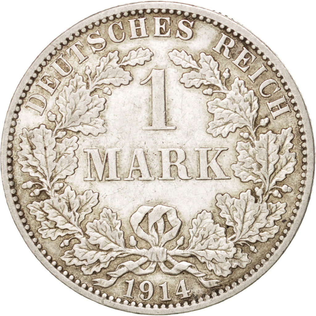 GERMANY - EMPIRE, Mark, 1914, Berlin, KM #14, AU(50-53), Silver, 24, 5.54