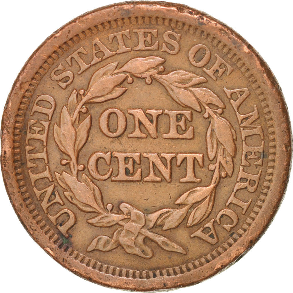 Stati Uniti, Braided Hair Cent, Cent, 1851, U.S. Mint, Philadelphia, BB+, Ram...