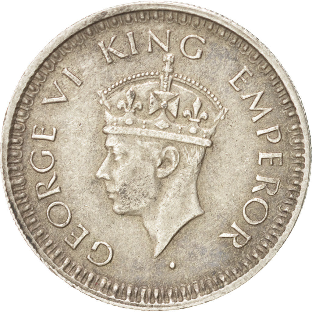 INDIA-BRITISH, 1/4 Rupee, 1944, KM #547, EF(40-45), Silver, 19, 2.92