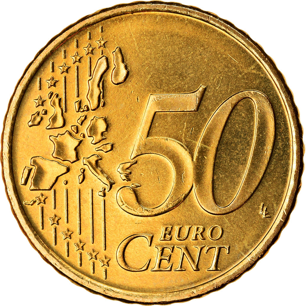 REPUBLIKA IRLANDII, 50 Euro Cent, 2004, Sandyford, MS(63), Mosiądz, KM:37