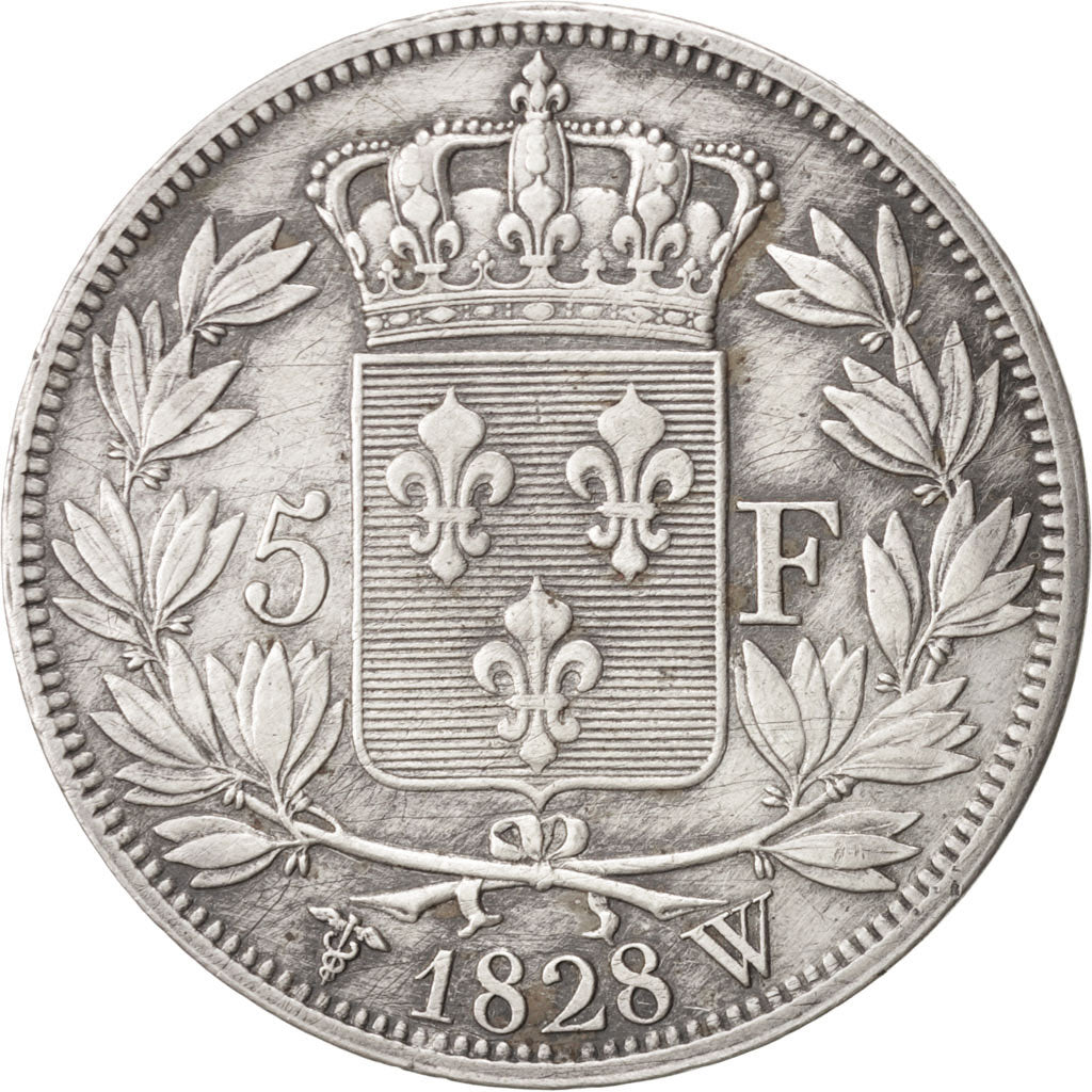 Charles X, 5 Francs 1828 W, KM 728.13