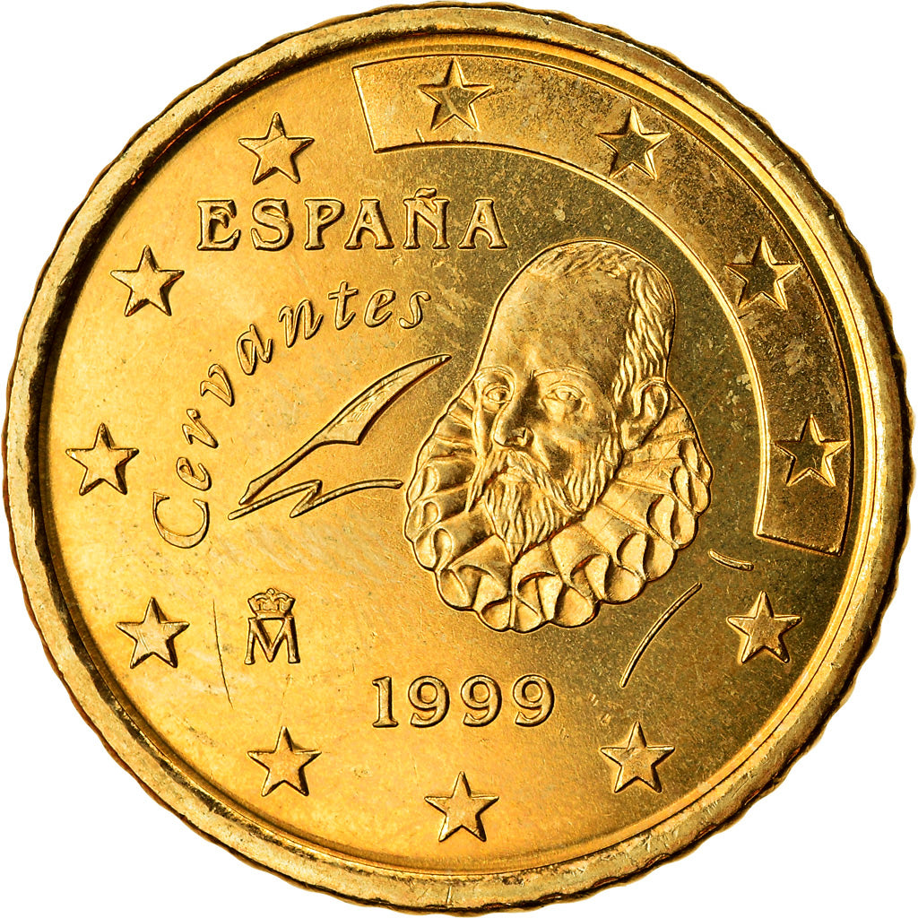 España, 50 Euro Cent, 1999, SC, Latón, KM:1045