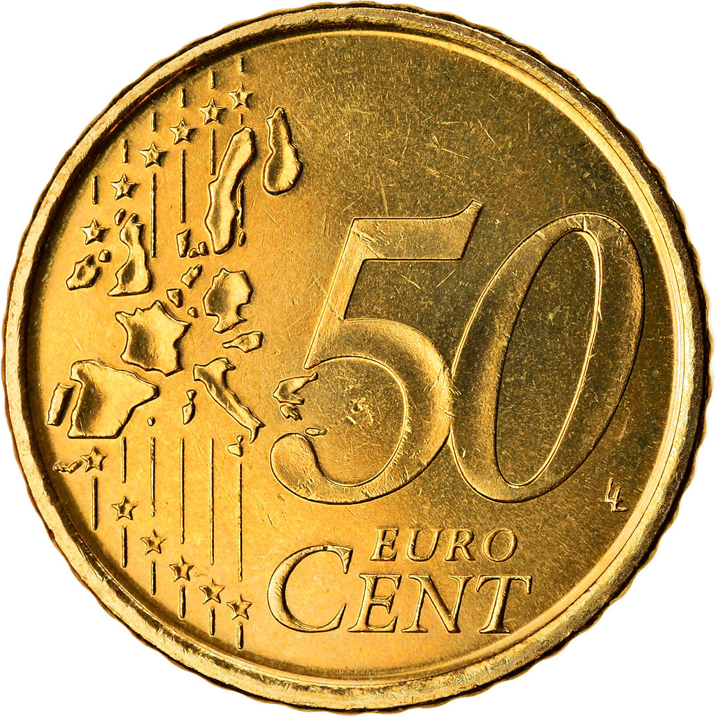 España, 50 Euro Cent, 1999, SC, Latón, KM:1045