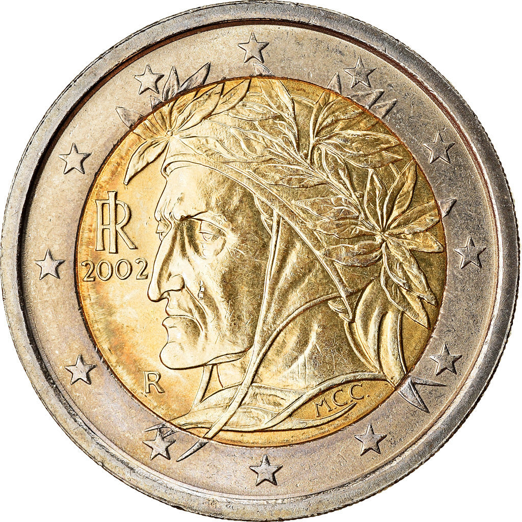 Italia, 2 Euro, 2002, SC, Bimetálico, KM:217
