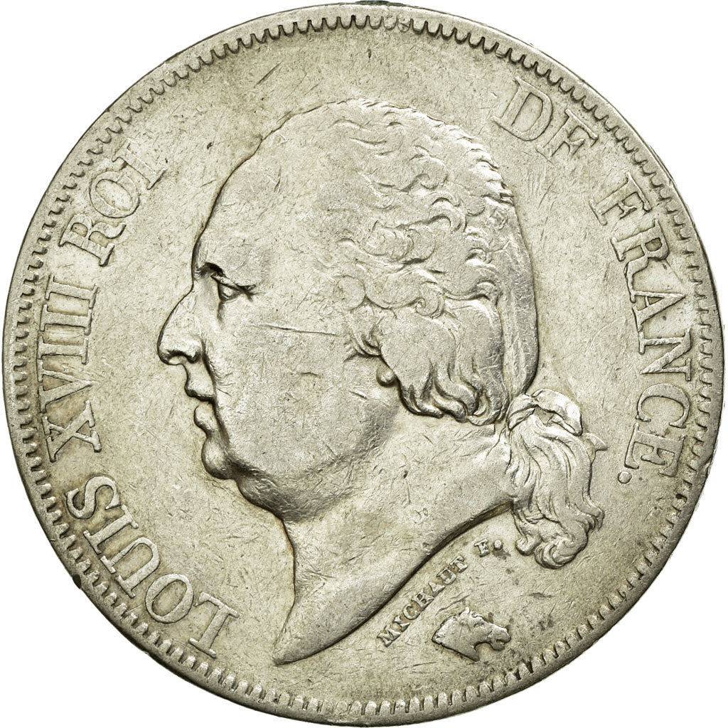 Moneta, Francia, Louis XVIII, Louis XVIII, 5 Francs, 1822, Lille, BB, Argento