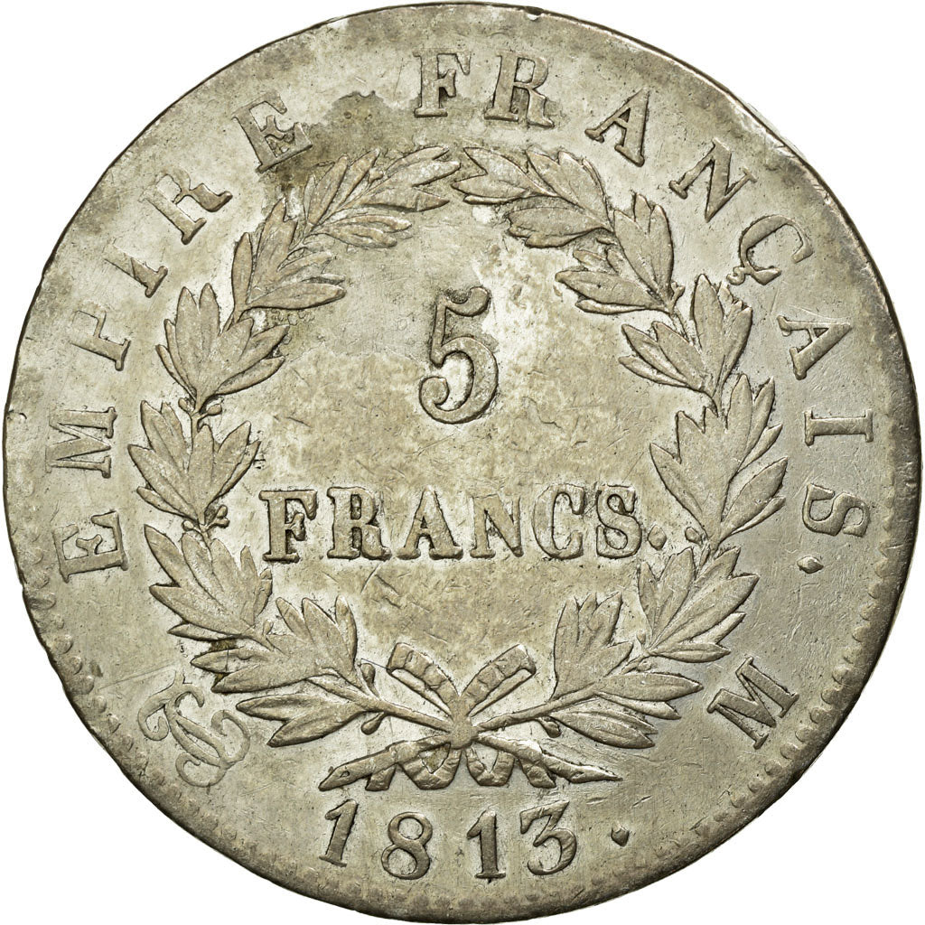 Munten, Frankrijk, Napoléon I, 5 Francs, 1813, Toulouse, ZF, Zilver, KM:694.10